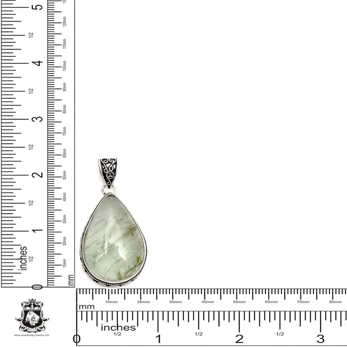 Prehnite Pendant & Chain  V1741