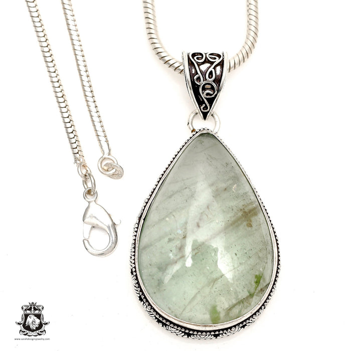 Prehnite Pendant & Chain  V1741