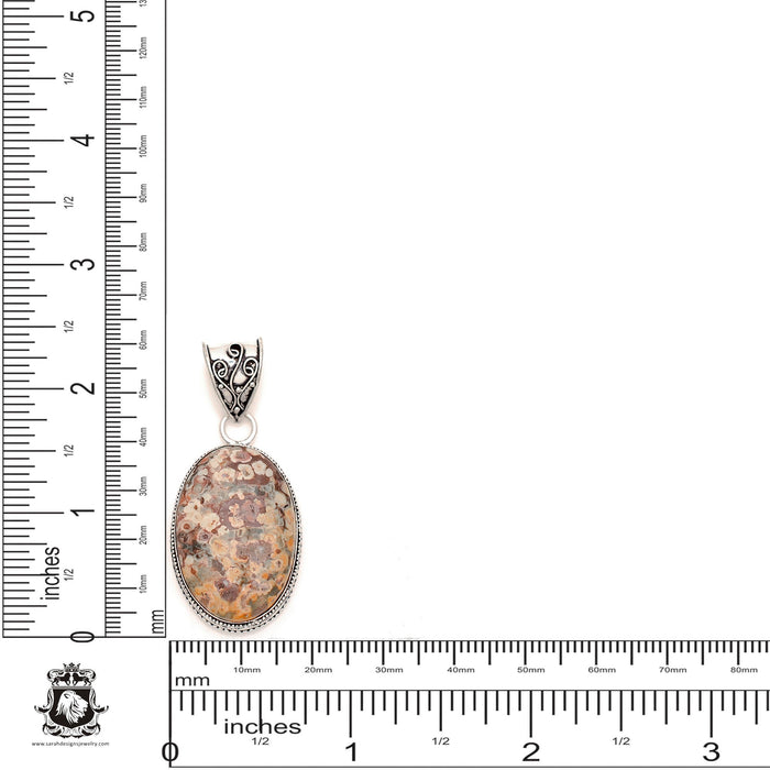 Leopard Skin Jasper Pendant & Chain  V1870