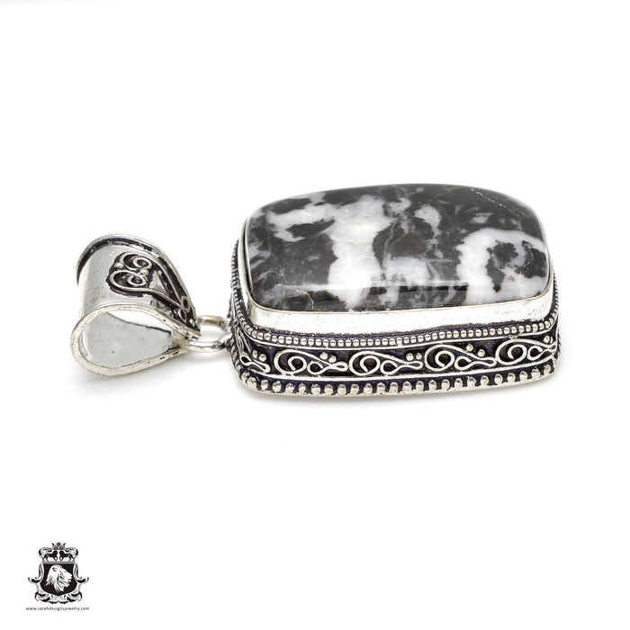 Zebra Jasper Stone Pendant & Chain  V288