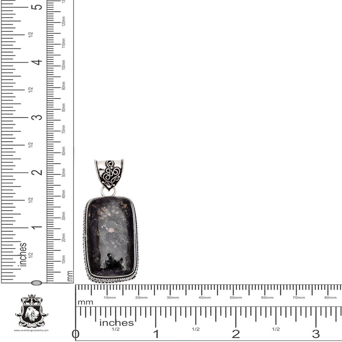 Black Sapphire Obsidian Pendant 4mm Snake Chain V905