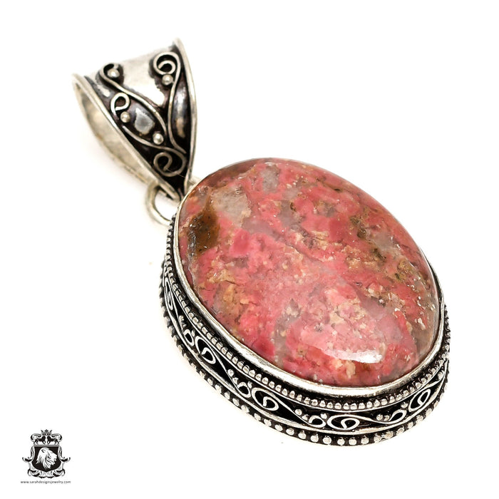 Thulite Pendant & Chain  V1371