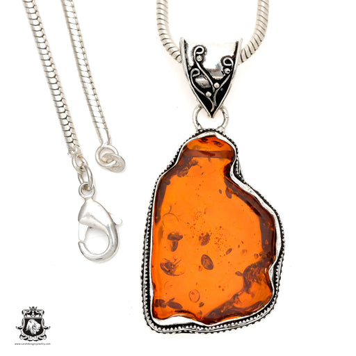 Baltic Amber Pendant & Chain  V1437