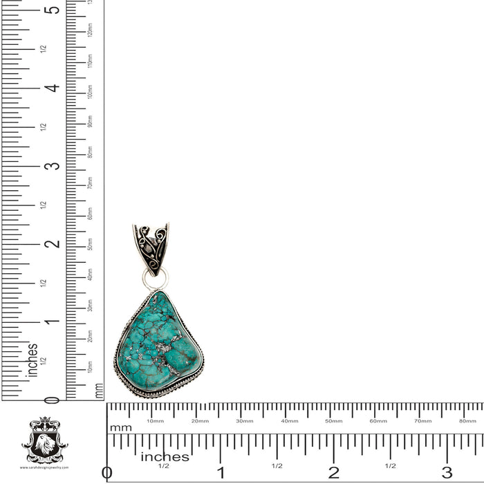 Turquoise Nugget Pendant & Chain  V1487