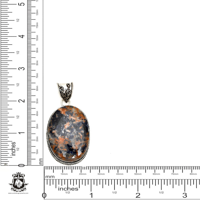 Orange Sodalite Pendant & Chain  V1532