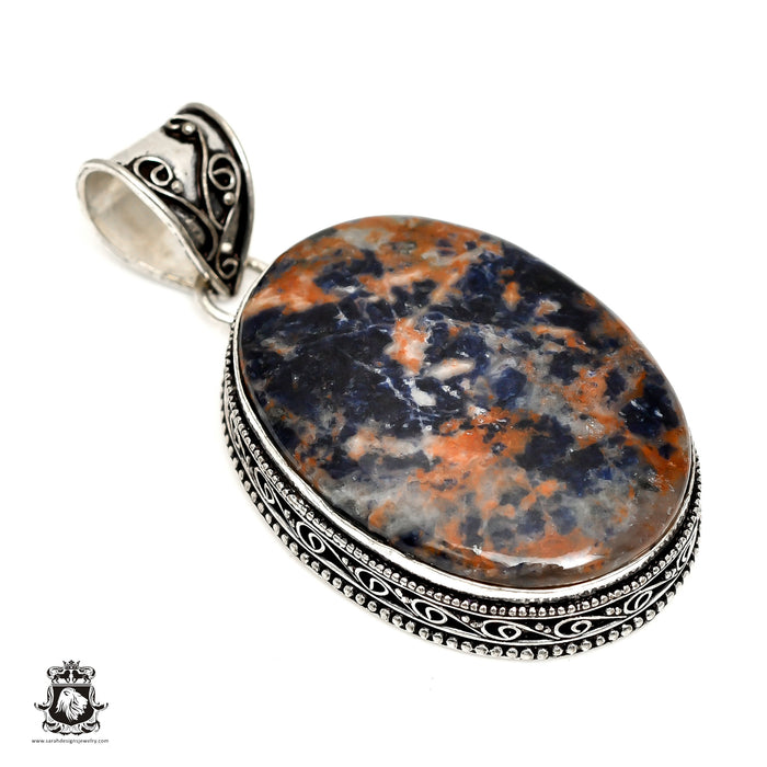 Orange Sodalite Pendant & Chain  V1532