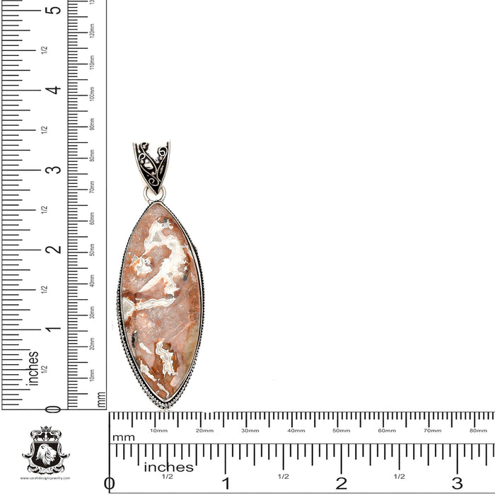 Crazy Lace Agate Pendant 4mm Snake Chain V1614