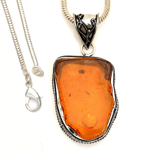 Baltic Amber Pendant & Chain  V1834