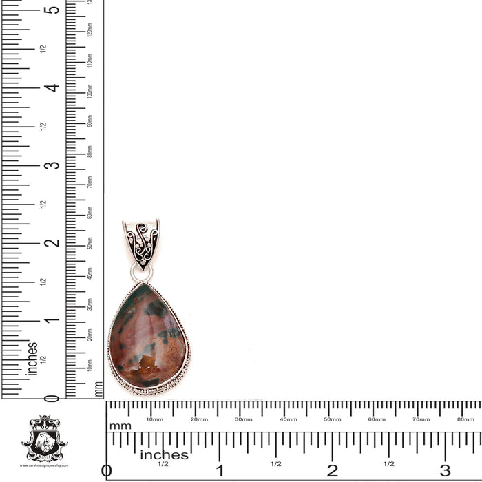 Iron Ocean Jasper Pendant & Chain  V1839