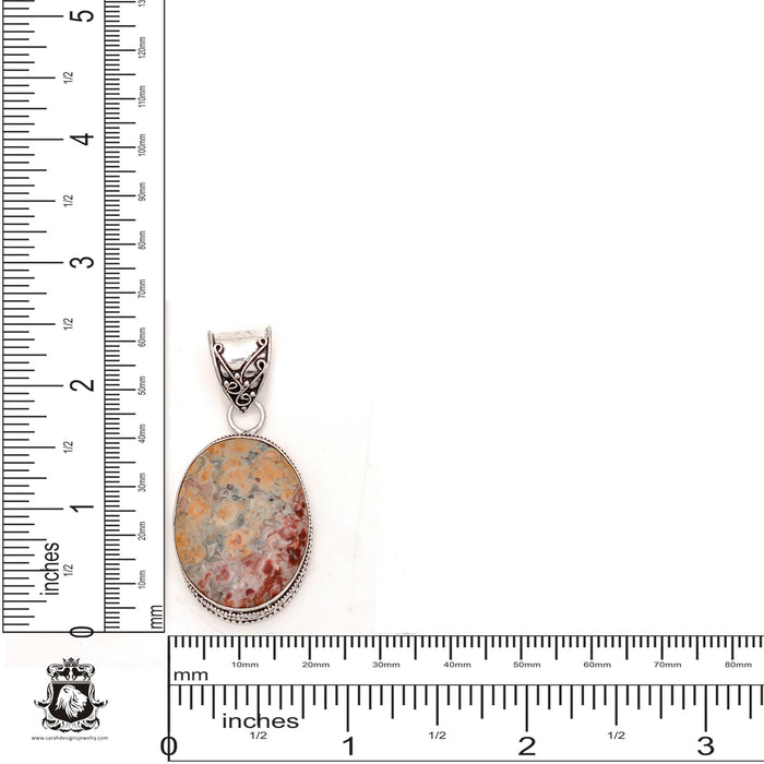 Leopard Skin Jasper Pendant & Chain  V1863