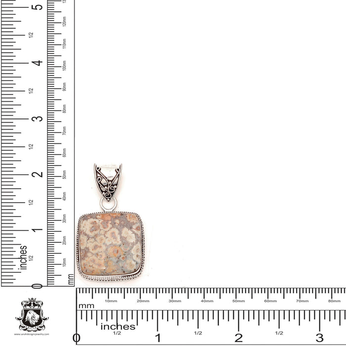 Leopard Skin Jasper Pendant & Chain  V1866