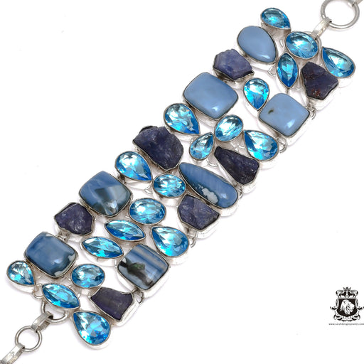 Owyhee opal Tanzanite Blue Topaz Bracelet B3627