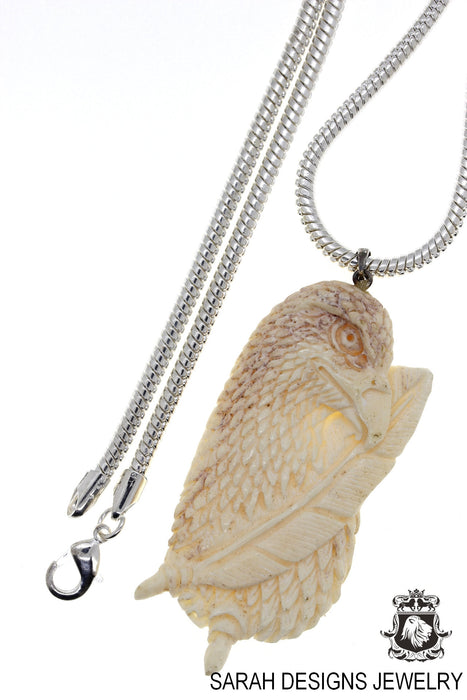 Eagle with a Feather Carving Pendant 4mm Snake Chain C147
