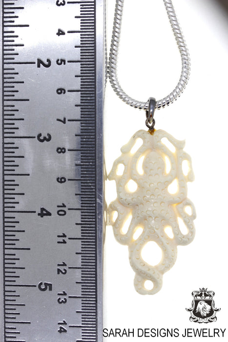 Octopus Carving Pendant 4mm Snake Chain C156