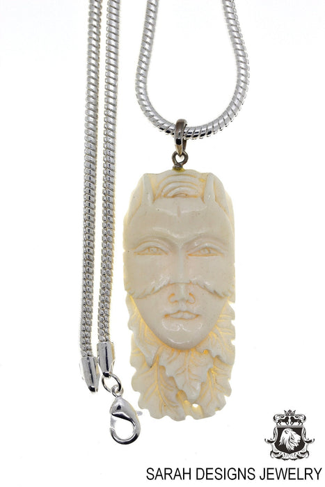Masquerading Lady Carving Pendant 4mm Snake Chain C209