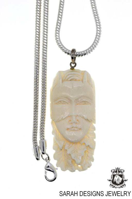Masquerading Lady Carving Pendant 4mm Snake Chain C209