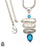 Pearl Blue Topaz Pendant & Chain P6503