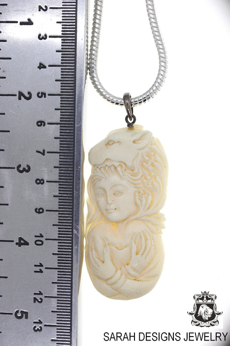 Panther Lady with Claws Carving Pendant 4mm Snake Chain C278
