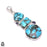 Turquoise Iolite Pendant 4mm Snake Chain P6605