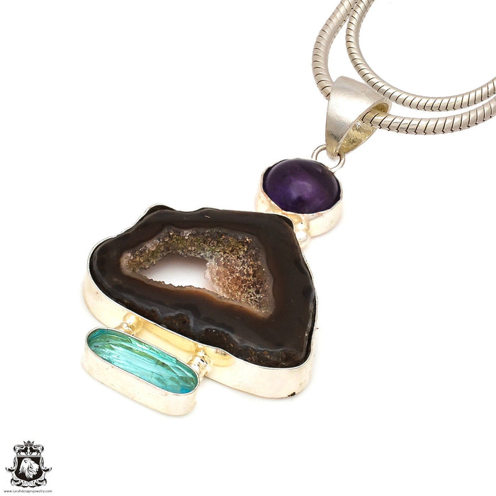 Slice Agate Pendant & Chain  P7151