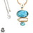 Larimar Pearl Blue Topaz Pendant & Chain P7163