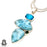 Larimar Blue Topaz Garnet Pendant & Chain P7174