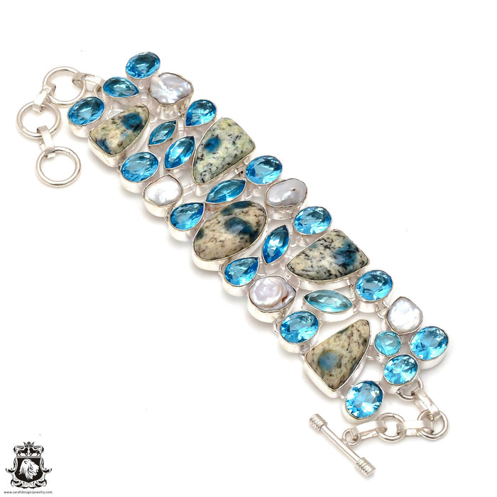 K2 Jasper Pearl Blue Topaz Bracelet B3704