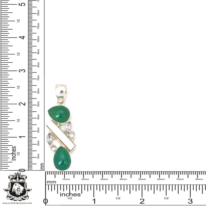 Emerald Pearl Pendant 4mm Snake Chain P7227