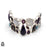 Uneven Abalone Pearl Moonstone Charoite Bracelet B3784