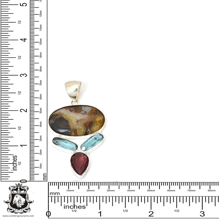 Crazylace Agate Pendant 4mm Snake Chain P7422