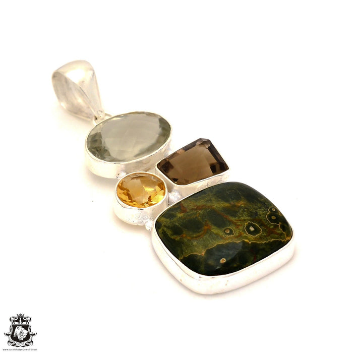 Ocean Jasper Citrine Pendant & Chain P7346