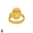 Size 6.5 - Size 8 Adjustable Lodolite Quartz 24K Gold Plated Ring GPR47