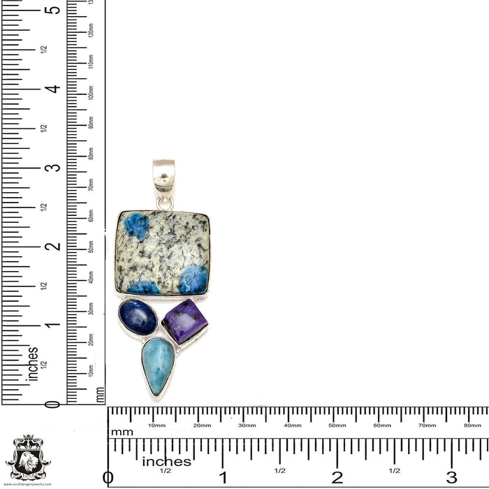 K2 Amethyst Larimar Pendant & Chain P6927