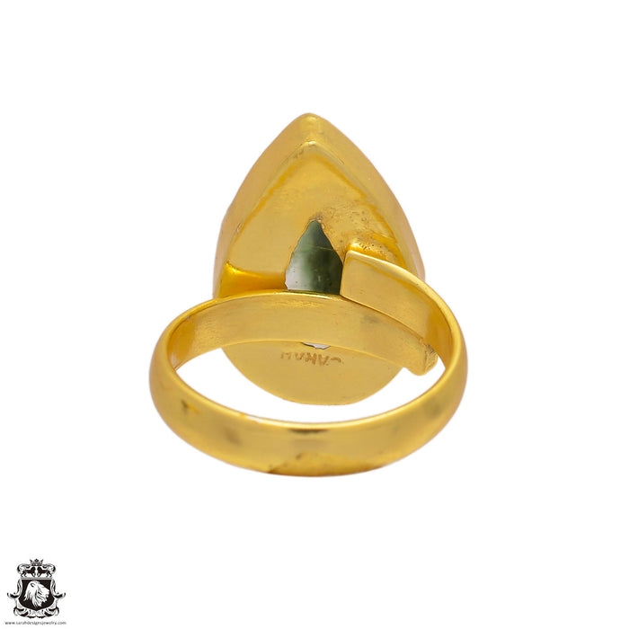 Size 6.5 - Size 8 Ring Ocean Jasper 24K Gold Plated Ring GPR112