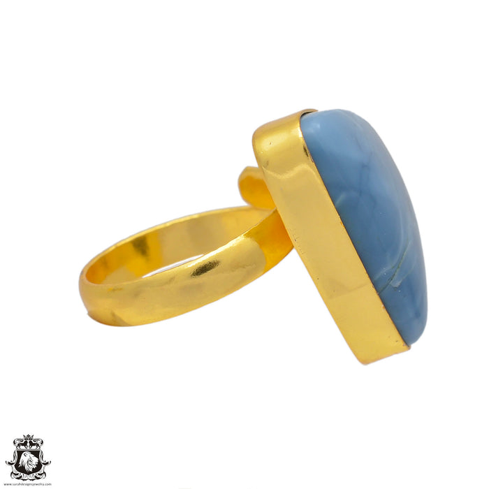 Size 8.5 - Size 10 Ring Owyhee Opal 24K Gold Plated Ring GPR126