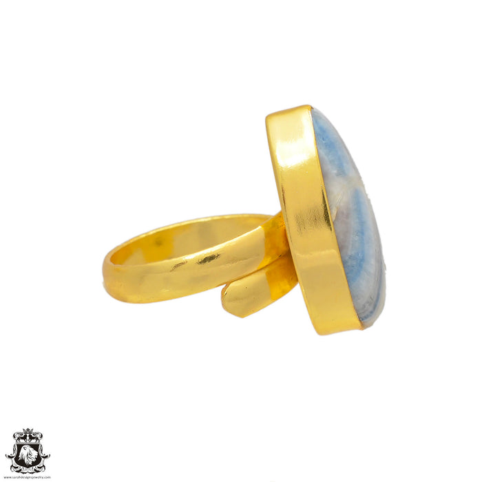 Size 8.5 - Size 10 Ring Scheelite 24K Gold Plated Ring GPR141