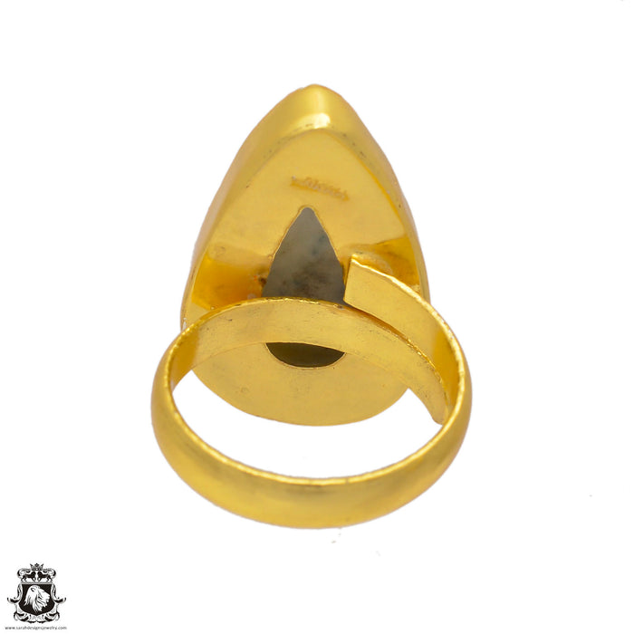 Size 8.5 - Size 10 Ring Scheelite 24K Gold Plated Ring GPR148