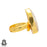 Size 8.5 - Size 10 Ring Solar Quartz 24K Gold Plated Ring GPR151