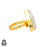 Size 10.5 - Size 12 Ring Solar Quartz 24K Gold Plated Ring GPR153