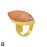 Size 9.5 - Size 11 Ring Lodolite Quartz 24K Gold Plated Ring GPR45