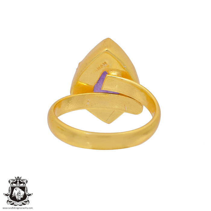 Size 9.5 - Size 11 Ring Lavender Amethyst 24K Gold Plated Ring GPR361