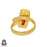 Size 8.5 - Size 10 Adjustable Tanzanian Spessartite Garnet 24K Gold Plated Ring GPR367