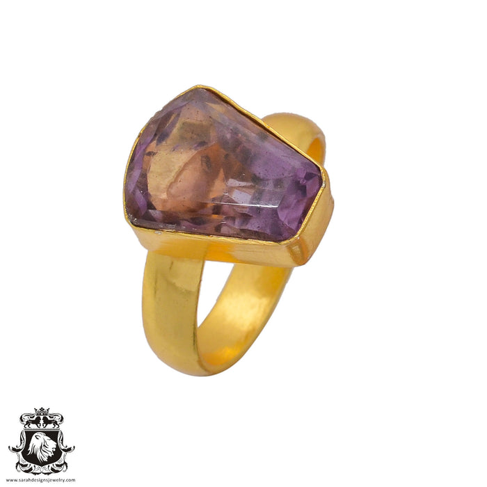 Size 8.5 - Size 10 Ring Lavender Amethyst 24K Gold Plated Ring GPR369
