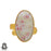 Size 7.5 - Size 9 Ring Tourmaline in Quartz 24K Gold Plated Ring GPR373