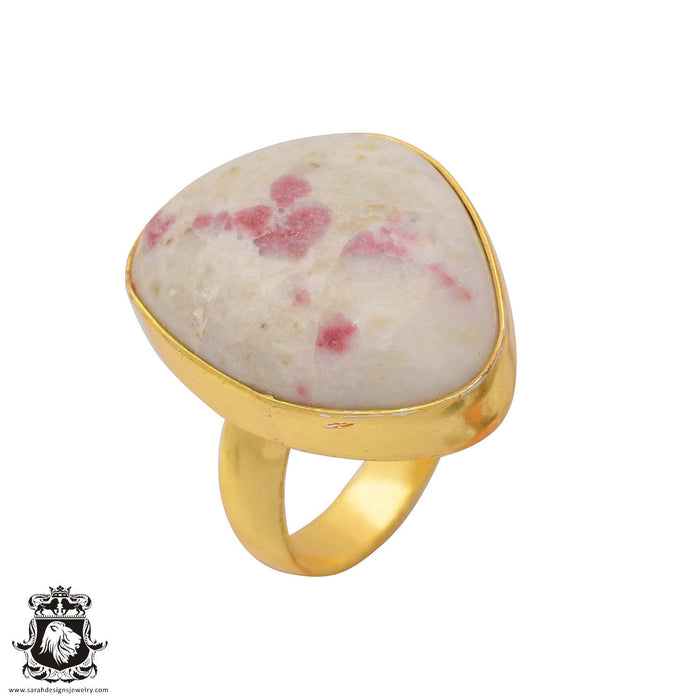 Size 6.5 - Size 8 Ring Tourmaline in Quartz 24K Gold Plated Ring GPR377