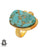 Size 7.5 - Size 9 Ring Blue Pyrite Turquoise 24K Gold Plated Ring GPR392