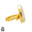 Size 10.5 - Size 12 Ring Solar Quartz 24K Gold Plated Ring GPR158