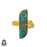 Size 9.5 - Size 11 Ring Blue Pyrite Turquoise 24K Gold Plated Ring GPR397