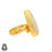 Size 8.5 - Size 10 Ring Solar Quartz 24K Gold Plated Ring GPR164