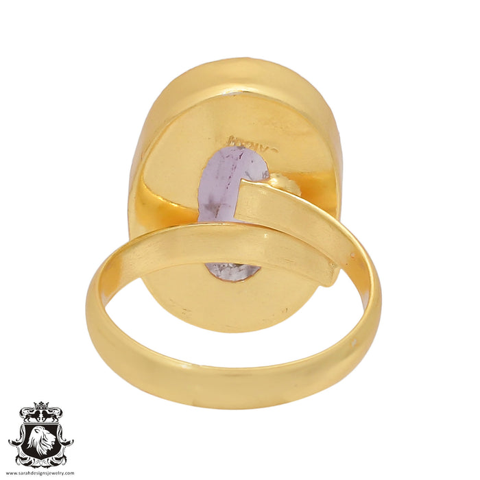 Size 9.5 - Size 11 Adjustable Ametrine 24K Gold Plated Ring GPR426